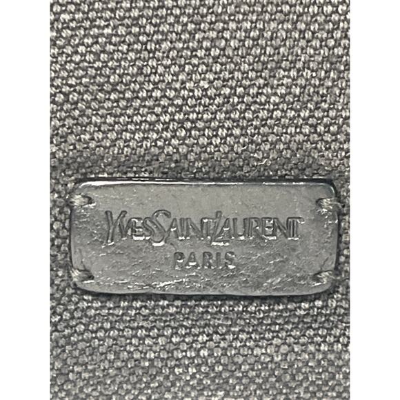 Vintage Yves Saint Laurent Rive Gauche Muse Tote Black Canvas Leather Italy - Picture 2 of 16